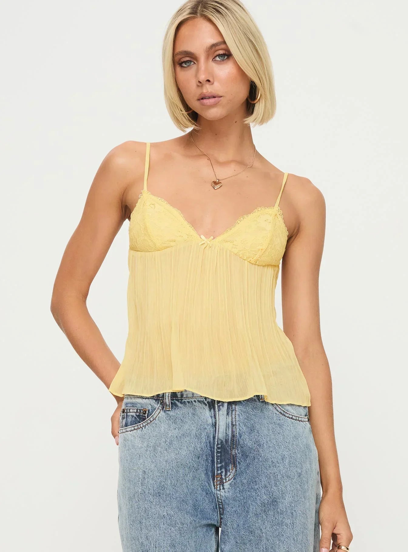 Dania | Lace Pleated Top
