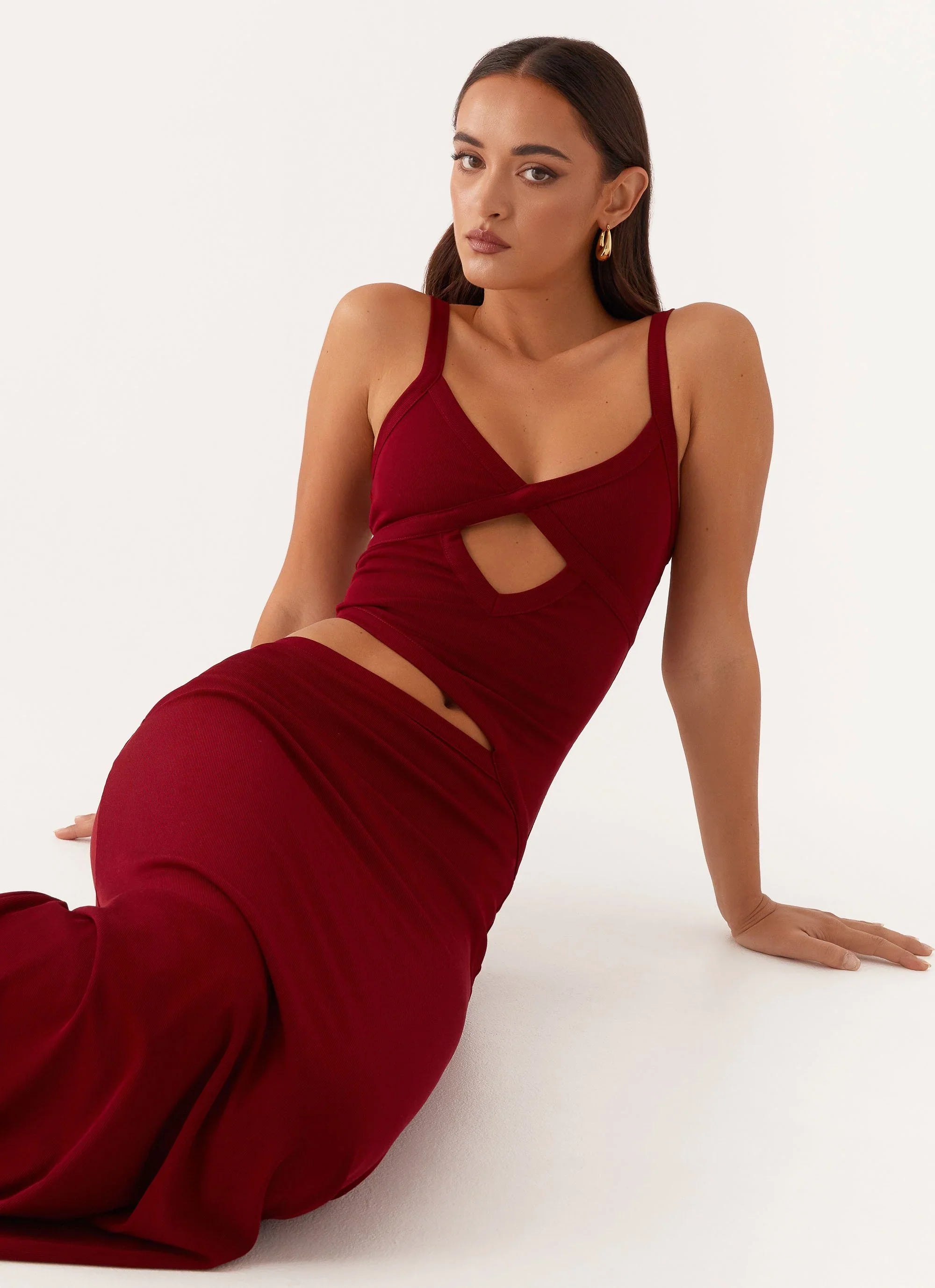 Lunaria | Cutout Plaid Maxi