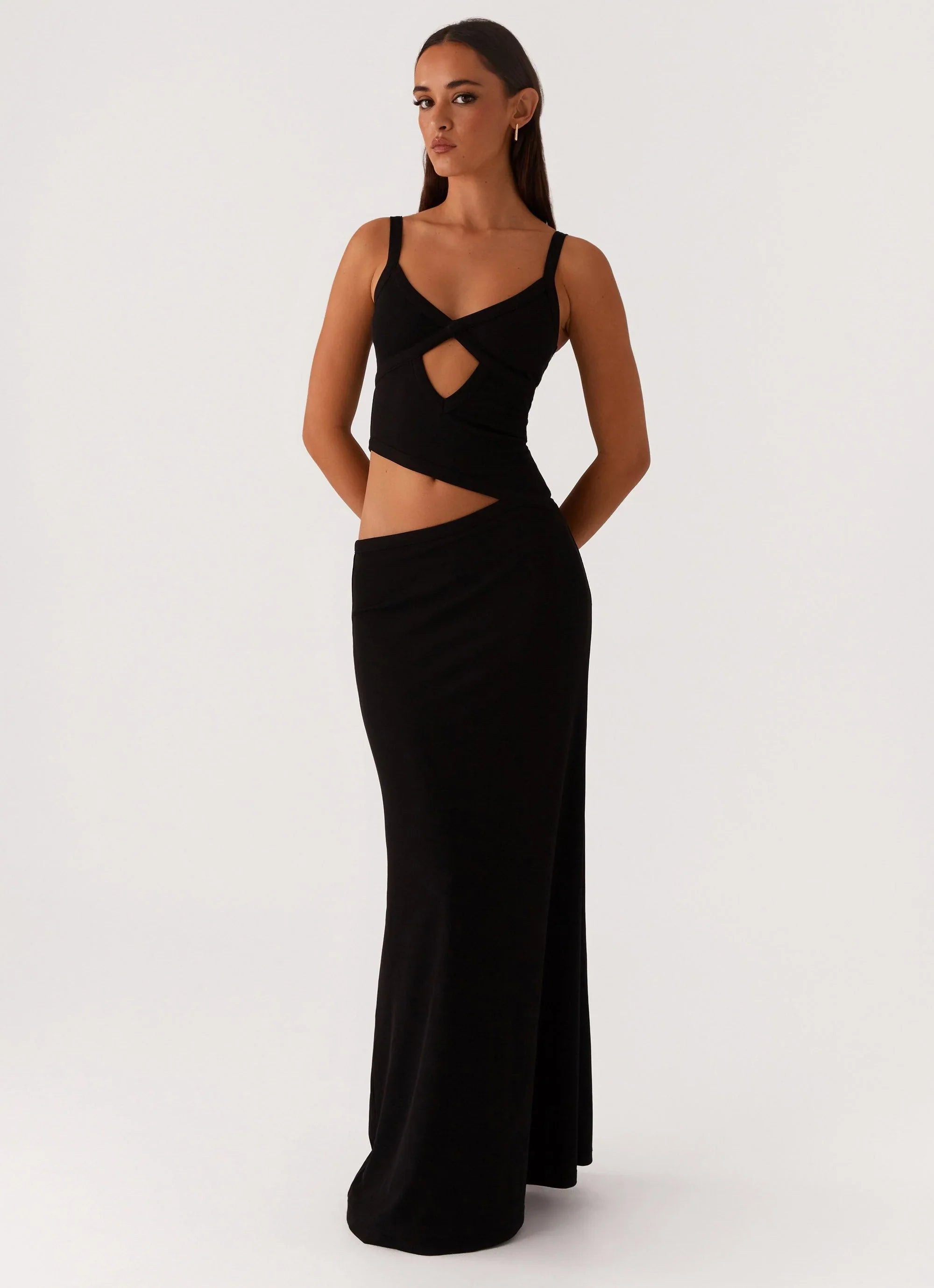 Lunaria | Cutout Plaid Maxi