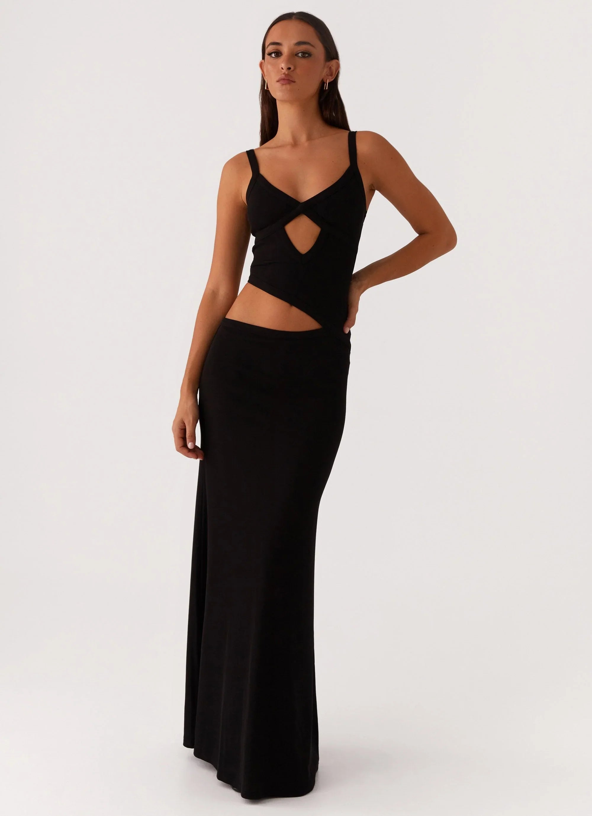 Lunaria | Cutout Plaid Maxi