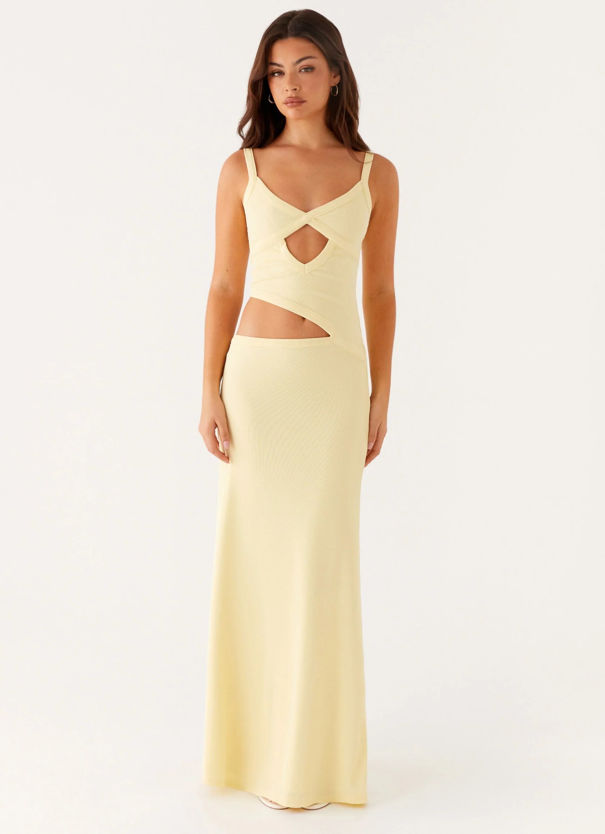 Lunaria | Cutout Plaid Maxi