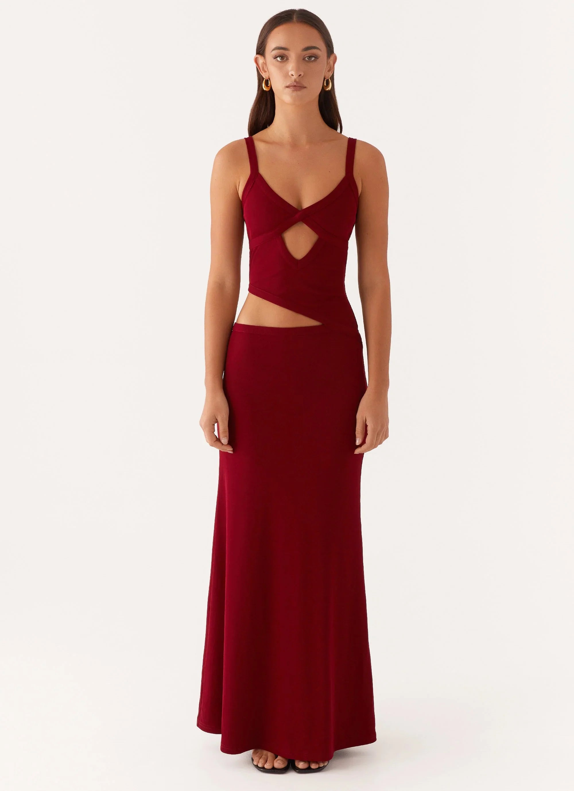 Lunaria | Cutout Plaid Maxi