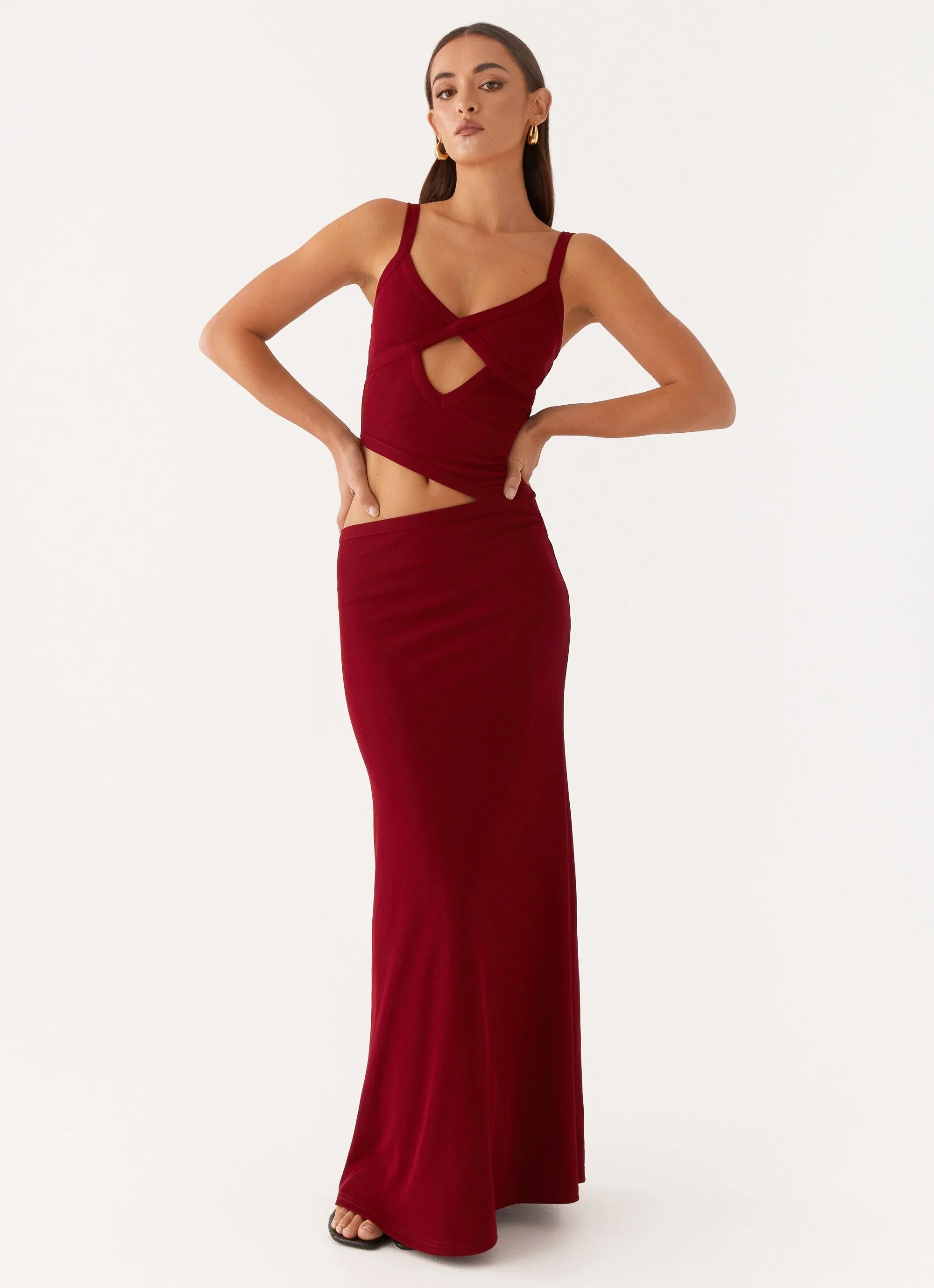 Lunaria | Cutout Plaid Maxi