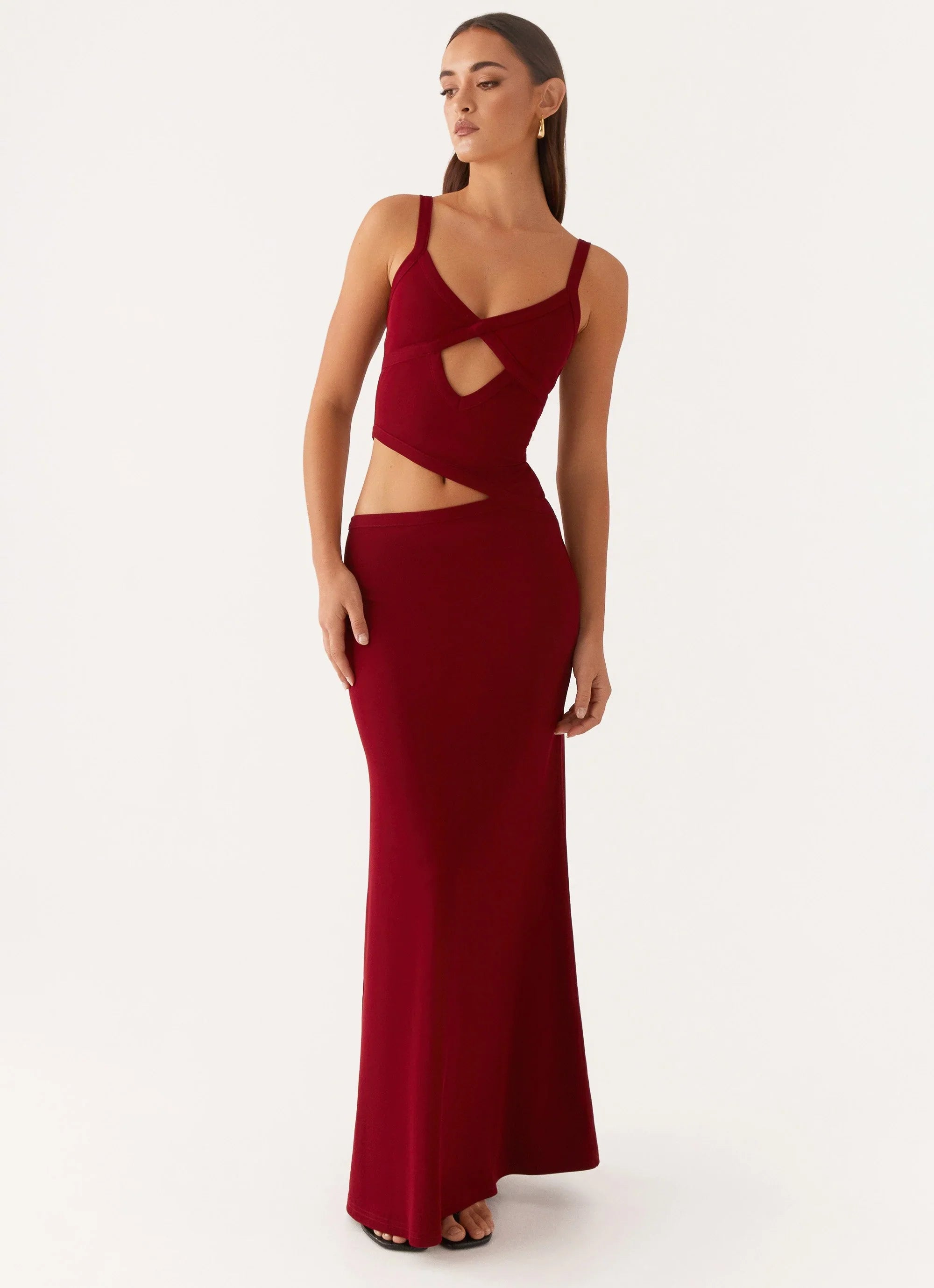 Lunaria | Cutout Plaid Maxi